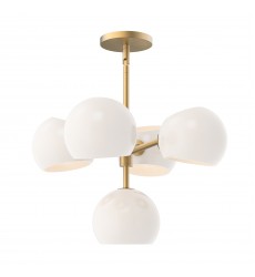 CH548518BGOP-Willow 18-in Brushed Gold/Opal Matte Glass 5 Lights Chandeliers  CH548518BGOP-Willow 18-in Brushed Gold/Opal Matte Glass 5 Lights Chandeliers