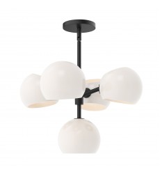 CH548518MBOP-Willow 18-in Matte Black/Opal Matte Glass 5 Lights Chandeliers  CH548518MBOP-Willow 18-in Matte Black/Opal Matte Glass 5 Lights Chandeliers