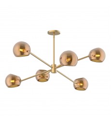 CH548637BGCP-Willow 37-in Brushed Gold/Copper Glass 6 Lights Chandeliers  CH548637BGCP-Willow 37-in Brushed Gold/Copper Glass 6 Lights Chandeliers