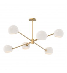 CH548637BGOP-Willow 37-in Brushed Gold/Opal Matte Glass 6 Lights Chandeliers  CH548637BGOP-Willow 37-in Brushed Gold/Opal Matte Glass 6 Lights Chandeliers