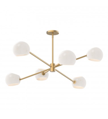 CH548637BGOP-Willow 37-in Brushed Gold/Opal Matte Glass 6 Lights Chandeliers  CH548637BGOP-Willow 37-in Brushed Gold/Opal Matte Glass 6 Lights Chandeliers