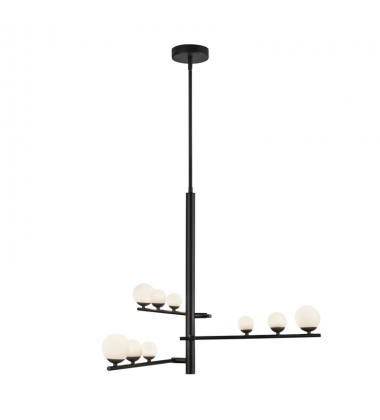 CH55524-BK/OP-UNV-Juniper 3 Head Black/Opal Glass LED Chandelier