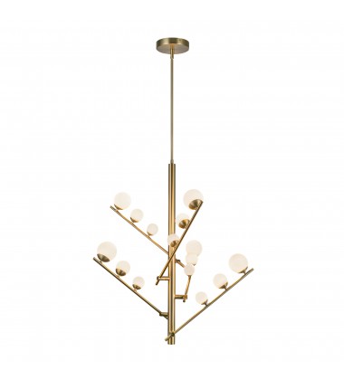  CH55530-BG/OP-Juniper 5 Head Brushed Gold/Opal Glass LED Chandelier
