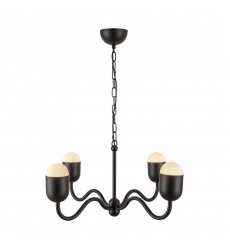 CH558427MBOP-Effie 27-in Matte Black/Opal Glass Socket Chandelier CH558427MBOP-Effie 27-in Matte Black/Opal Glass Socket Chandelier