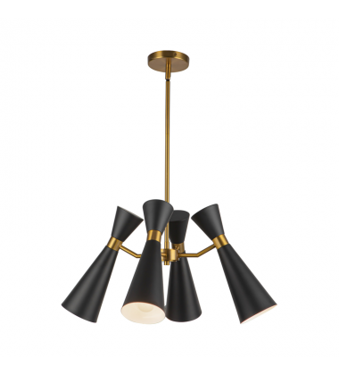 CH574424MBAG-Blake 24-in Matte Black/Aged Gold Socket Chandelier