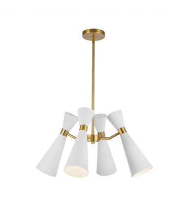 CH574424WHAG-Blake 24-in White/Aged Gold Socket Chandelier CH574424WHAG-Blake 24-in White/Aged Gold Socket Chandelier