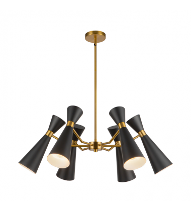 CH574632MBAG-Blake 32-in Matte Black/Aged Gold Socket Chandelier