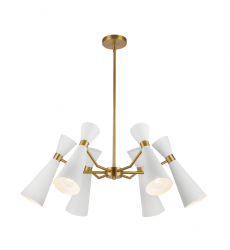CH574632WHAG-Blake 32-in White/Aged Gold Socket Chandelier