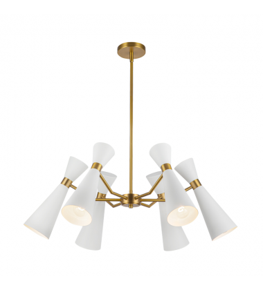 CH574632WHAG-Blake 32-in White/Aged Gold Socket Chandelier