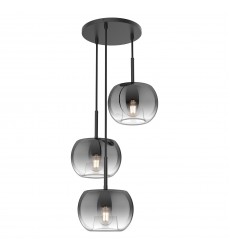  CH57514-BK/SM-Samar 14-in Black/Smoked 3 Lights Chandeliers