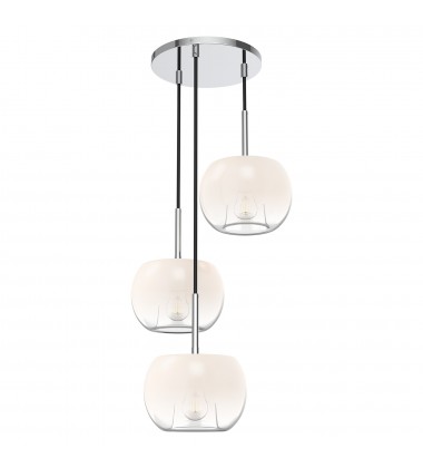  CH57514-CH/OP-Samar 14-in Chrome/Opal Glass 3 Lights Chandeliers