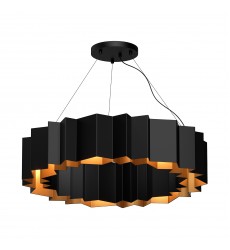  CH58030-BK/GD-Akira 30-in Black/Gold 7 Lights Chandeliers