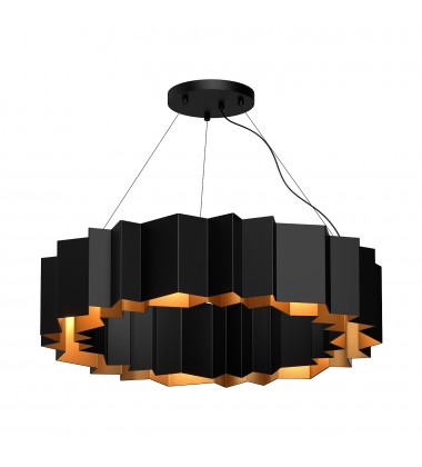  CH58030-BK/GD-Akira 30-in Black/Gold 7 Lights Chandeliers