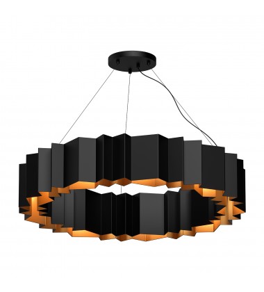  CH58040-BK/GD-Akira 40-in Black/Gold 12 Lights Chandeliers