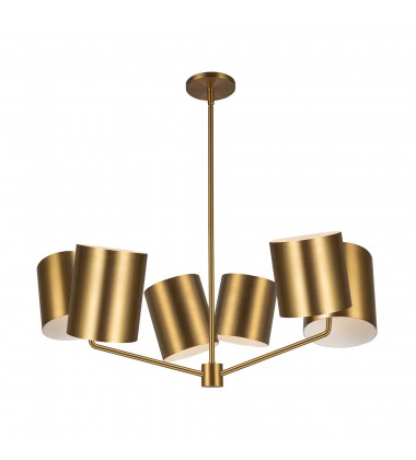  CH58830-BG-Keiko 30-in Brushed Gold 6 Lights Chandelier