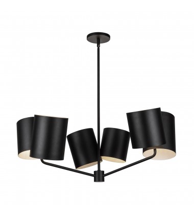  CH58830-BK-Keiko 30-in Black 6 Lights Chandelier