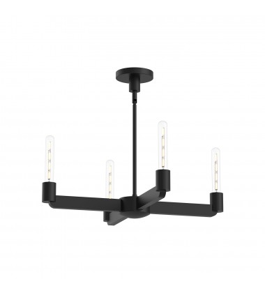  CH607225MB-Claire 25-in Matte Black 4 Lights Chandeliers