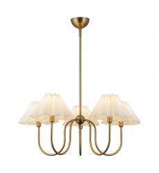CH610530BGFW-Rosemary 31-in Brushed Gold/Folded White Socket Chandelier