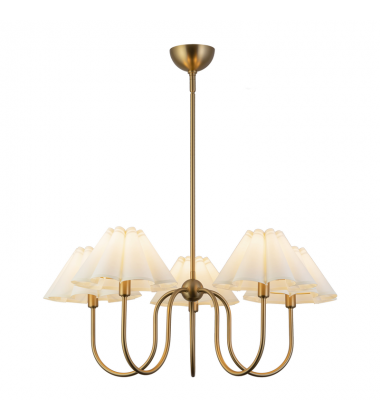 CH610530BGFW-Rosemary 31-in Brushed Gold/Folded White Socket Chandelier