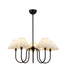 CH610530MBFW-Rosemary 31-in Matte Black/Folded White Socket Chandelier