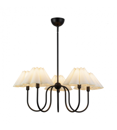 CH610530MBFW-Rosemary 31-in Matte Black/Folded White Socket Chandelier
