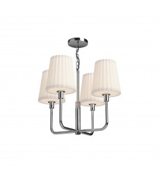  CH628423CHOP-Plisse 23-in Chrome/Opal Matte Glass 4 Lights Chandeliers