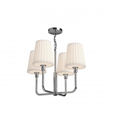  CH628423CHOP-Plisse 23-in Chrome/Opal Matte Glass 4 Lights Chandeliers