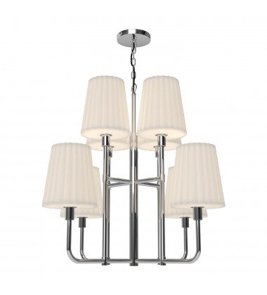  CH628830CHOP-Plisse 30-in Chrome/Opal Matte Glass 8 Lights Chandeliers