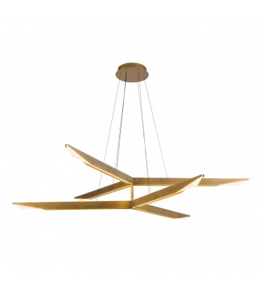  CH64242-VB-UNV-010-Tachi 31-in Vintage Brass LED Chandelier