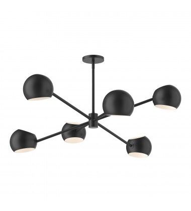  CH648637MB-Willow 37-in Matte Black 6 Lights Chandeliers