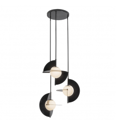 CH65127-GBK/OP-UNV-Scorpio 27-in Glossy Black/Opal Glass LED Chandelier