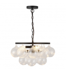 CH654318MBRC-Faye 18-in Black Chandelier