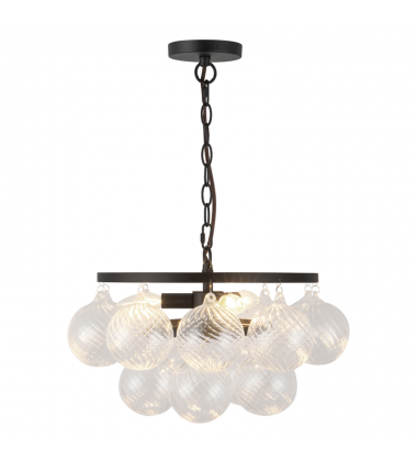 CH654318MBRC-Faye 18-in Black Chandelier