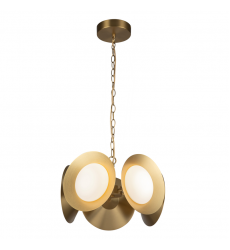 CH77916-BG/OP-UNV-Cleo 16-in Brushed Gold/Opal Glass LED Chandelier