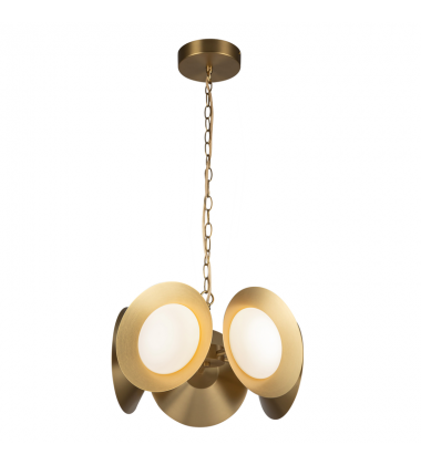 CH77916-BG/OP-UNV-Cleo 16-in Brushed Gold/Opal Glass LED Chandelier