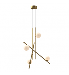 CH89832-BG/GO-UNV-Amara 32-in Brushed Gold/Glossy Opal Glass LED Chandeliers