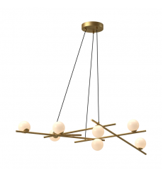 CH89854-BG/GO-UNV-Amara 54-in Brushed Gold/Glossy Opal Glass LED Chandeliers