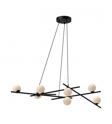  CH89854-BK/GO-Amara 54-in Black/Glossy Opal Glass LED Chandeliers