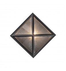  EW332511BKCR-Cairo 11-in Black/Ribbed Glass 1 Light Exterior Wall Sconce
