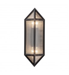  EW332705BKCR-Cairo 5-in Black/Ribbed Glass 2 Lights Exterior Wall Sconce