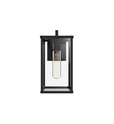  EW652505BKCL-Brentwood 12-in Clear Glass/Textured Black 1 Light Exterior Wall Sconce