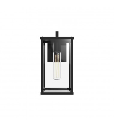  EW652505BKCL-Brentwood 12-in Clear Glass/Textured Black 1 Light Exterior Wall Sconce