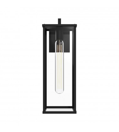  EW652707BKCL-Brentwood 17-in Clear Glass/Textured Black 1 Light Exterior Wall Sconce