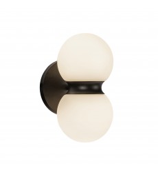  EW77209-BK/OP-Peri 9-in Black/Opal Glass LED Exterior Wall