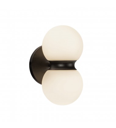  EW77209-BK/OP-Peri 9-in Black/Opal Glass LED Exterior Wall