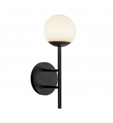  EW78513-BK/OP-Claremont 13-in Black/Opal Glass LED Exterior Wall