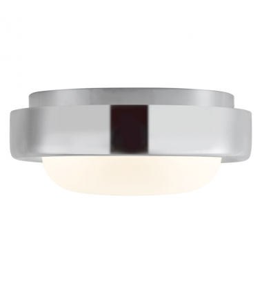 FM17308-CH-Pebble 8-in Silver dimmable LED Flush Mount