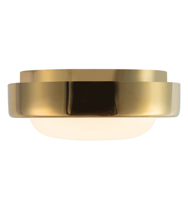 FM17308-MRB-Pebble 8-in Brass dimmable LED Flush Mount