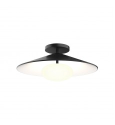  FM22815-BK/WH-Cruz 15-in Metal - Black/White LED Flush Mount