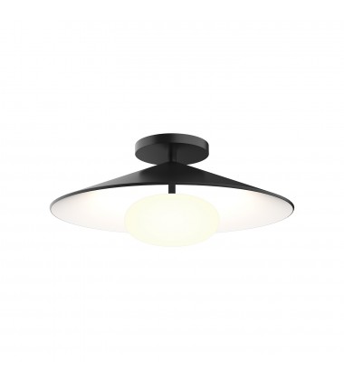  FM22815-BK/WH-Cruz 15-in Metal - Black/White LED Flush Mount